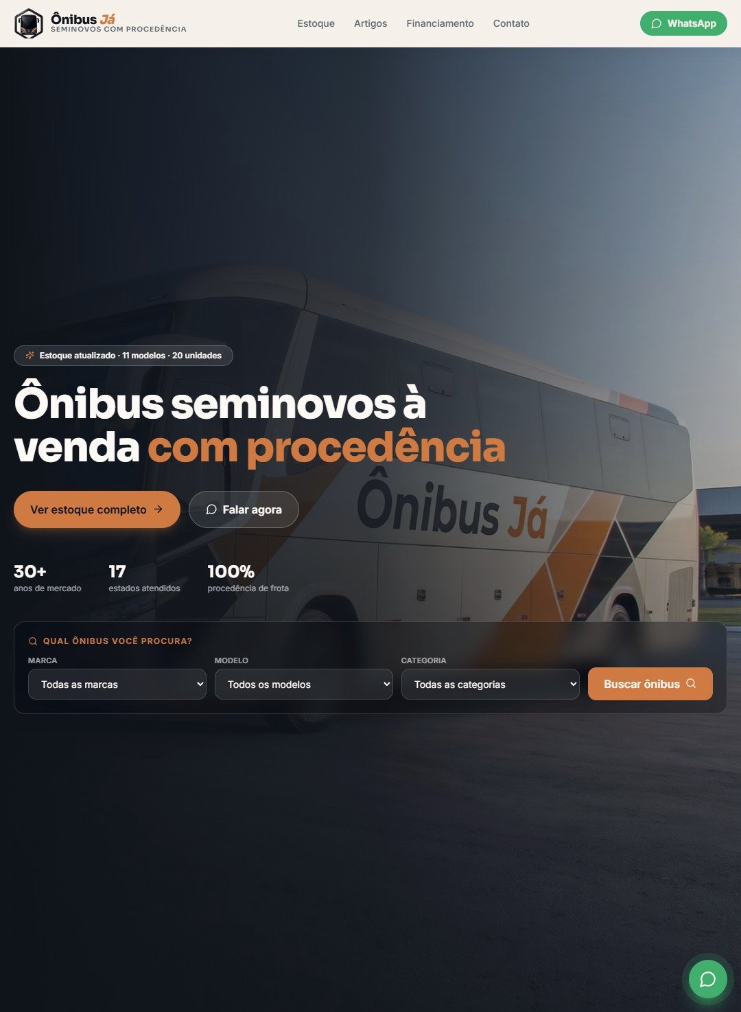 Ônibus Já — ônibus seminovos à venda com procedência